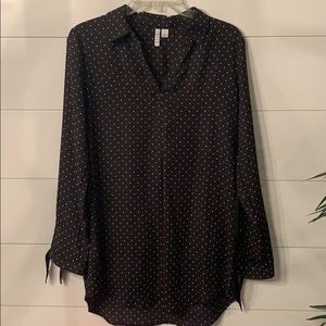 NWOT Black and white polka dot blouse